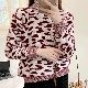 セーター・カットソーファッション韓国ファッション オシャレ 服キュート長袖一般一般ハーフネックプルオーバープリントヒョウ柄
