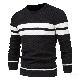 品質のいい新品 セーター ファッション カジュアル 配色 ボーダー 切り替え 厚手 秋冬 メンズ セーター