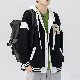 絶対流行 ジャケット 韓国系 ファッション カジュアル 配色 プリント 切り替え フード付き 秋冬 メンズ ジャケット