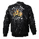 存在感抜群 ジャケット ファッション カジュアル レトロ 刺繍 プリント 配色 PU 秋冬 メンズ ジャケット