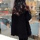 ロング丈コート ファッション カジュアル 韓国ファッション オシャレ 服 シンプル 秋冬 大きめのサイズ感 ラシャ 長袖 一般 ショート丈 折り襟 シングルブレスト 切り替え 無地 ビックシルエット