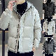 綿コート・ダウンジャケット シンプル ファッション カジュアル 韓国ファッション オシャレ 服 秋冬 メンズ ポリエステル 長袖 一般 一般 フード付き ジッパー ポケット付き ファスナー レイヤード / 重ね着風 無地