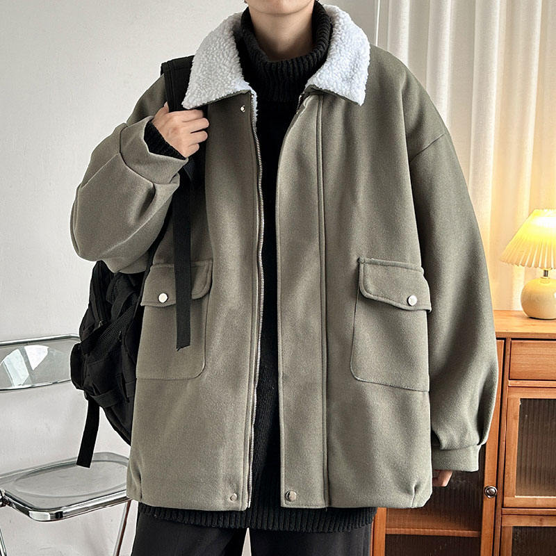 ジャケット シンプル 韓国ファッション オシャレ 服 オールシーズン その他 長袖 一般 一般 折り襟 ジッパー 切り替え 無地