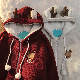 ファン急増中 コート ファッション カジュアル ラムウール クリスマス 配色 動物柄 プリント フード付き 男女兼用 コート