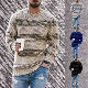 セーターシンプルファッションカジュアル韓国ファッション オシャレ 服秋冬ニット長袖一般一般ラウンドネックプルオーバー切り替え配色