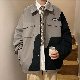 ジャケットシンプルレトロ韓国ファッション オシャレ 服春秋ポリエステル長袖一般一般折り襟ボタンなし配色