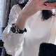 Ｔシャツ・POLOシャツシンプル韓国ファッション オシャレ 服長袖一般ラウンドネックプルオーバーなし無地