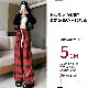 カジュアルパンツファッション韓国ファッション オシャレ 服なしハイウエストロング丈チェック柄