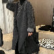 ロング丈コートシンプル韓国ファッション オシャレ 服長袖一般ラウンドネックボタン切り替え無地