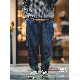 【Designer Pick】デニムパンツ カジュアル 韓国ファッション オシャレ 服 シンプル ファッション 春秋 メンズ デニム ボタン ポケット付き 切り替え コンシールファスナー レギュラーウエスト ロング丈 無地