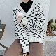 セーター・カットソー韓国ファッション オシャレ 服シンプルファッションカジュアル学園風長袖一般一般ハーフネックプルオーバー切り替えレイヤード / 重ね着風ボーダービックシルエット休日通勤伸縮性あり防寒コーディネート自在