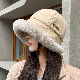 【韓国の人気爆発】帽子 切り替え 韓国ファッション オシャレ  無地 秋冬 アルファベット フェイクファー スエード生地