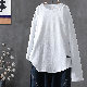 Ｔシャツ・POLOシャツシンプルカジュアル韓国ファッション オシャレ 服長袖一般一般ラウンドネックプルオーバーなしなし無地
