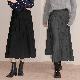 スカートシンプル韓国ファッション オシャレ 服なしハイウエストAライン無地伸縮性あり防寒コーディネート自在高く見える